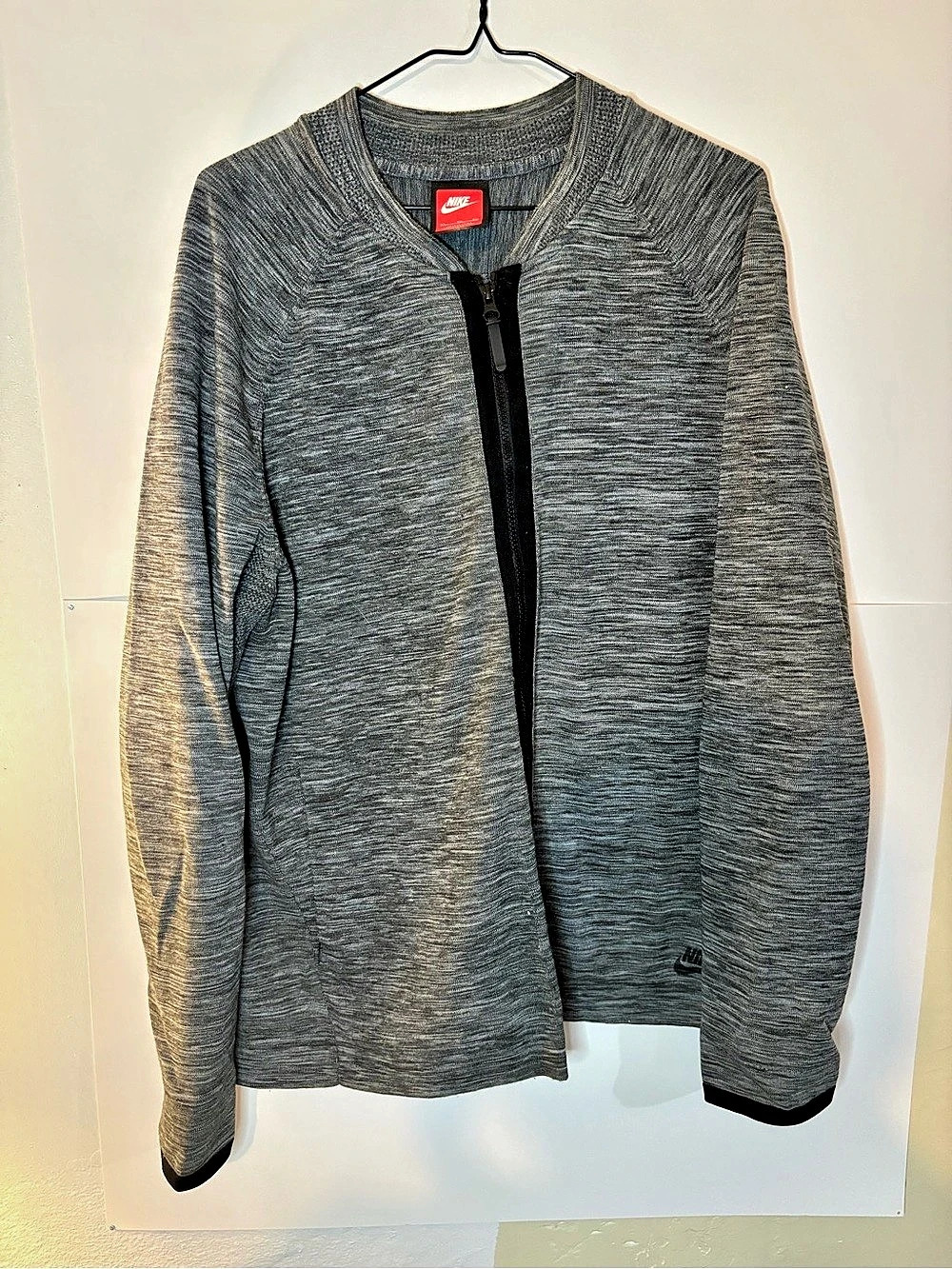 Nike Sportswear Tech Knit Bomber Jacket Gray & Black XL